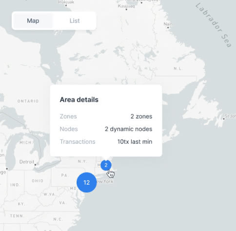 Demonstration of the map view features